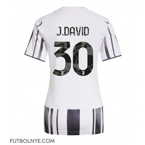 Camiseta Juventus Jonathan David #30 Primera Equipación para mujer 2025-26 manga corta